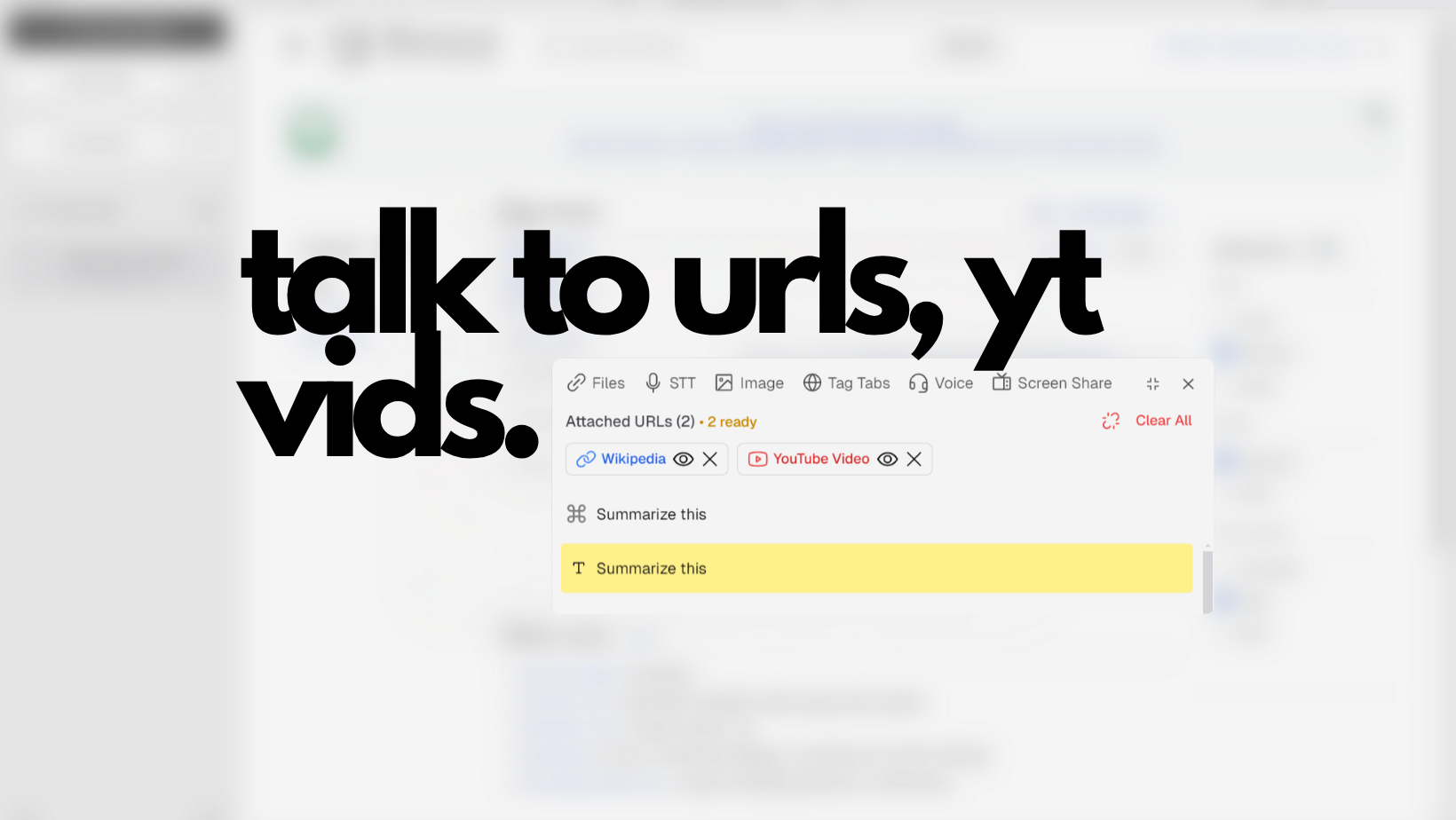 Talk to URLs Interface