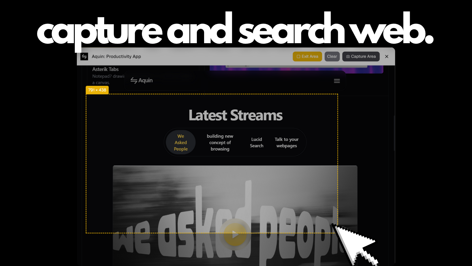 Capture and Search Interface